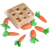 Educational Wooden Toys Carrots Harvest Shape Size Sorting