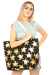 Mb0124 - Gold Foil Turtle Tote Bag