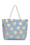 Mb0124 - Gold Foil Turtle Tote Bag