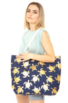 Mb0124 - Gold Foil Turtle Tote Bag