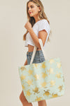 Mb0124 - Gold Foil Turtle Tote Bag