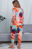 Tie-Dye Crewneck Top and Drawstring Waist Joggers Lounge Set