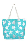 Mb0124 - Gold Foil Turtle Tote Bag